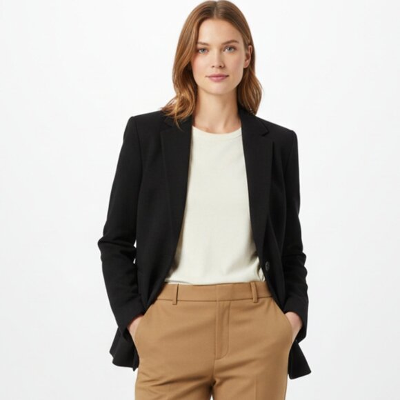 Talbots Black Wool Double Button Blazer Jacket 14 NEW - Picture 1 of 7